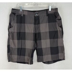 Lululemon Commission Shorts Men's 38 Gray‎ Plaid Chino 10" Inseam Golf Oxford